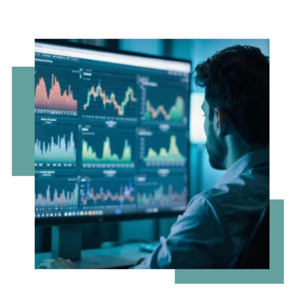 Man Looking at Stock Charts